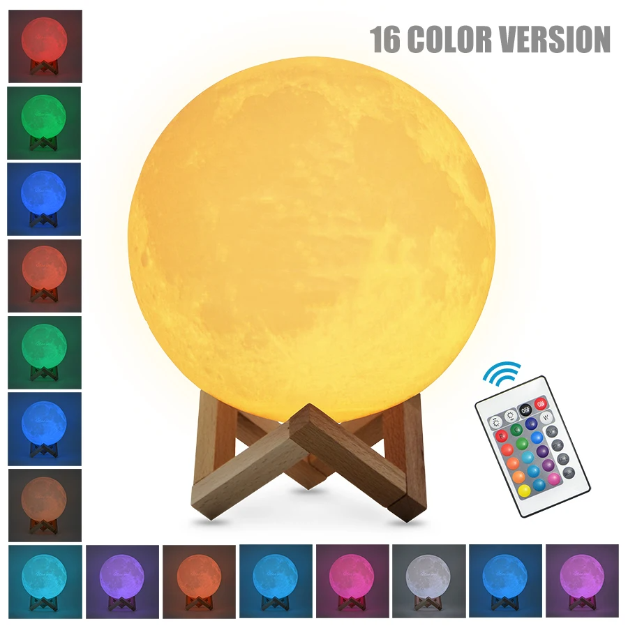 LAMPARA LUNA 3D LUZ LED