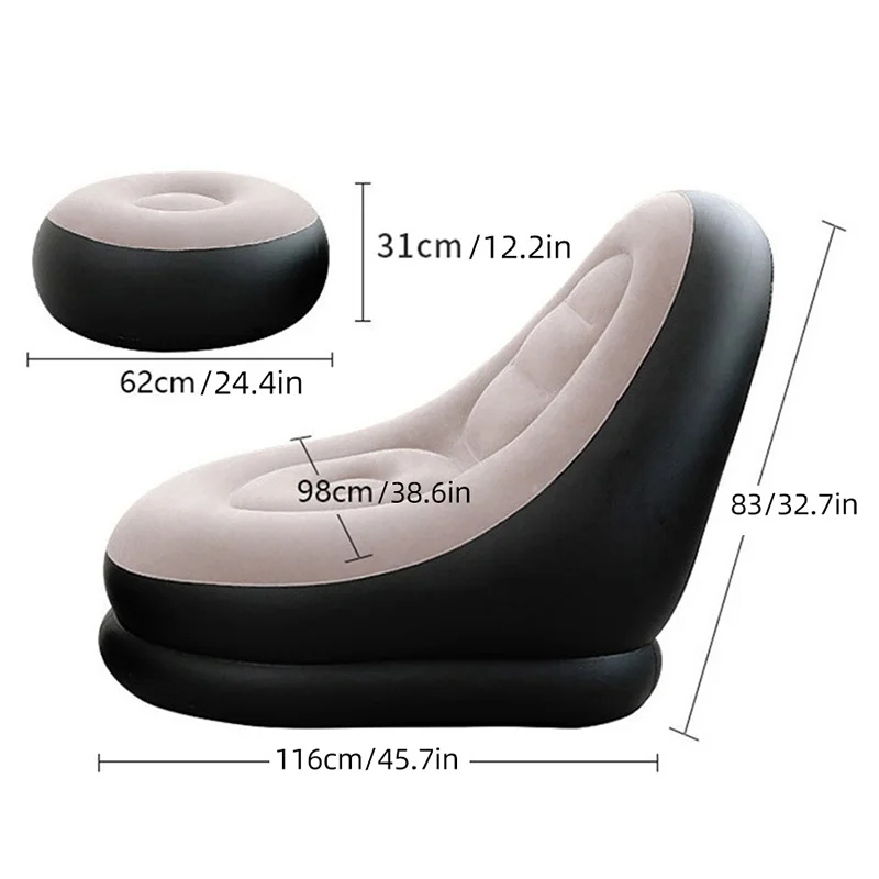SOFA INFLABLE CON REPOSAPIES