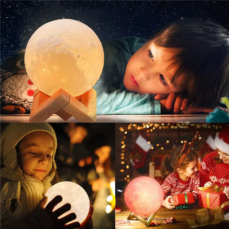 LAMPARA LUNA 3D LUZ LED