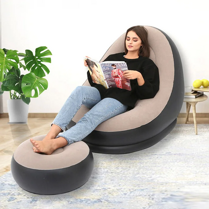 SOFA INFLABLE CON REPOSAPIES